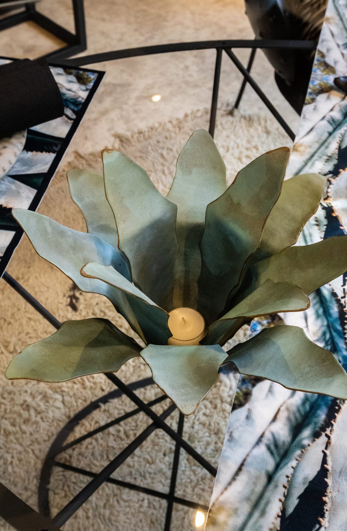 AGAVE iron cactus sculpture detail